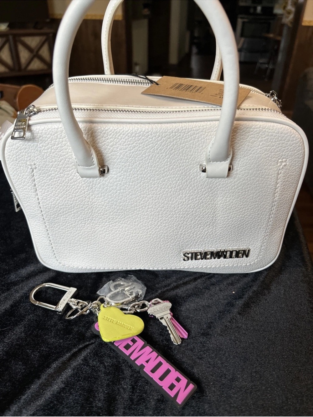 Steve Madden vanilla double zip crossbody bag